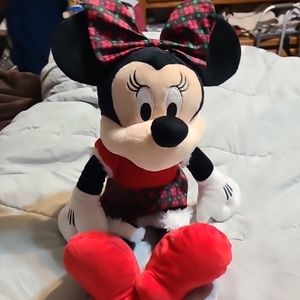 Disney Christmas Minnie Mouse Plush Holiday Red Green 20" Polka Dots Stripes #st
